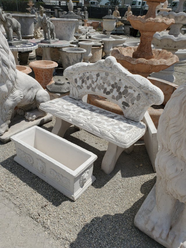 Concrete benches best sale with backs